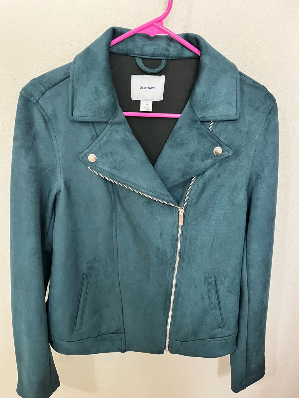 Old Navy Teal Faux Suede Moto Jacket - Women